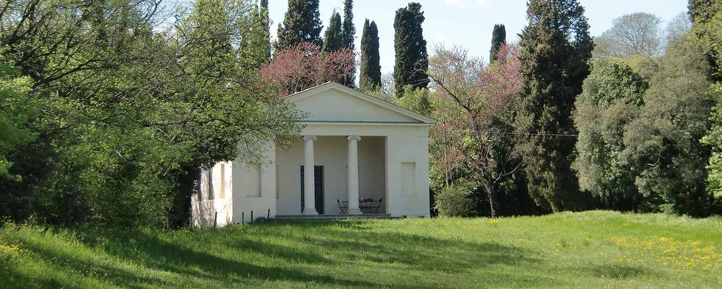 19th-century garden folly reminiscent of Palladio in an exceptionally romantic setting